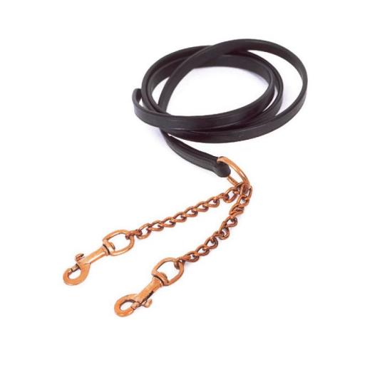 Windsor Equestrian Leather Lead And Twin Chain