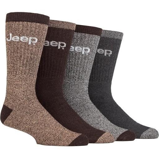 Jeep Pack of 4 Marl Regenerated Cotton Men’s Boot Socks